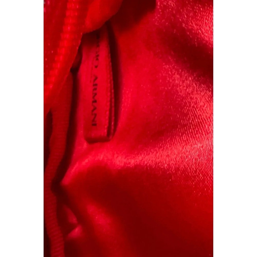 Giorgio Armani Beauty Red Wristlet Pouch Small Makeup Cosmetic Bag Gold Logo GA